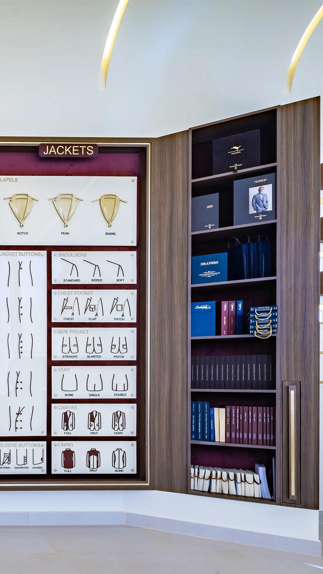 The fabric wall and its cloth bunches